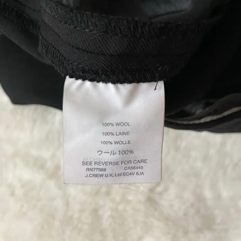 J. Crew Super 120's Black Wool Pants Size 4